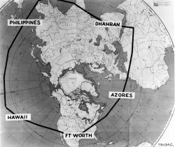 43rd Bombardment Group B-50 Superfortress Lucky Lady II&rsquo;s route 1st airplane to circle the world, 26 Feb 1949