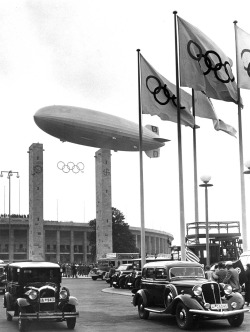 LZ-129 Hindenburg over Olympiastadion, Berlin