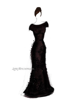 lifeaficionada:  Another day, another poorly translated (and armless, too!) quick sketch on the iPad by me. This time: Elie Saab. See: Yesterday’s Dior.  (source)  