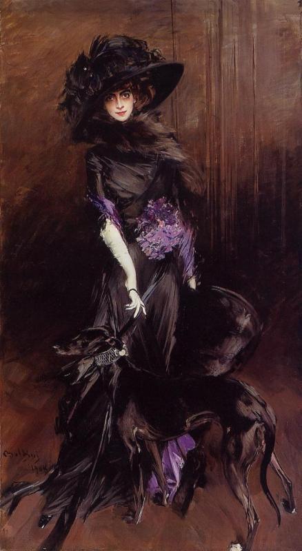 defunctfashion:   Giovanni Boldini | Marchesa Luisa Casati with a greyhound | c.