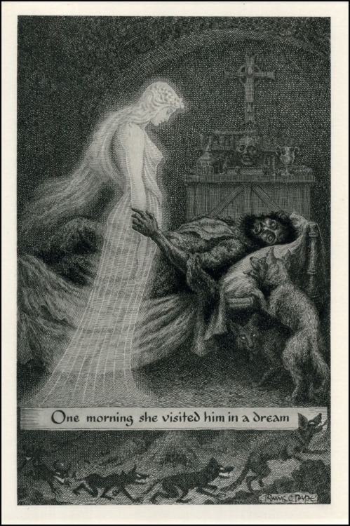 danskjavlarna:Frank Cheyne Pape ~ One Morning She Visited Him in a Dream ~ from Thaisby Anatole Fran