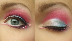 letsbeacoustic:  Hot Pink Crease Eye Make Up 