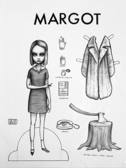 dannybrito:  Margo paper doll by Mab Graves by mabgraves on Etsy I don’t see how this works as a paper doll, but it’s a nice print and drawing either way.  