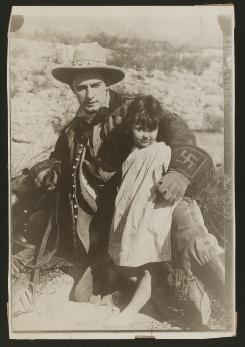 Actor Sydney Ayers in the 1915 movie On Desert Sands, a silent movie that he also wrote and directed