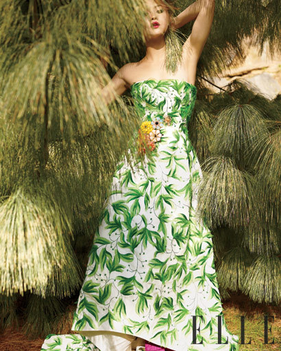 Model Devon Aoki in the Beneson Ornamental Conifers shot by Carter Smith for Elle Magazine. Gorgeous!