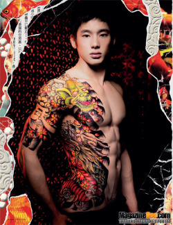 Asian tattoo art on a hot guy