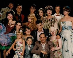 suicideblonde:  John Waters with the cast of Cry Baby