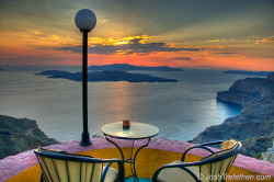 geishazs: Table 3: Santorini, Greece by Josh Trefethen