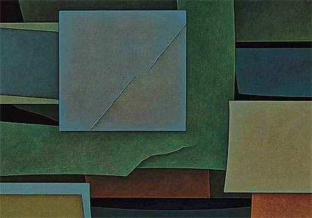 arsvitaest:  Gunther Gerzso (Mexico, 1915-2000)Azul-Verde-Naranja [Blue-Green-Orange],