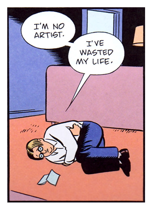 heyoscarwilde:  art by Daniel Clowes | scanned from Ice Haven | Pantheon Books | 2005