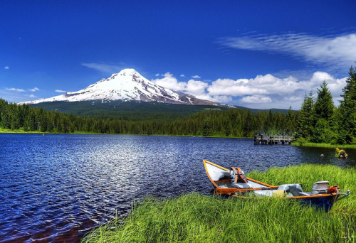 Trillium Lake, Mount Hood, Oregon, USA© Darrell Wyatt
