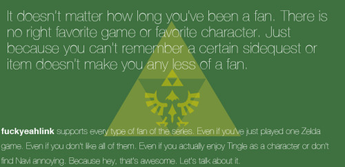 fuckyeahlink:  Every now and then when I’m on fuckyeahlink, I’ll see someone reblog something with some comment that is putting someone else down. Well, I just want to ask: Why? Why do you have to promote yourself as a super number one Zelda fan?