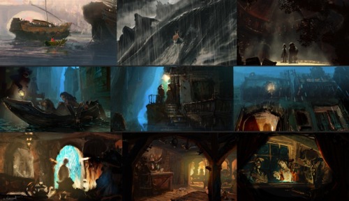 hellyeahtangled:  Tangled concept art by Laurent Ben-Mimoun I honestly have no idea what’s going on in this. I’m assuming this is during Rapunzel Unbraided or a different version of Tangled. You can see Bastion in the last panel there… Thought I