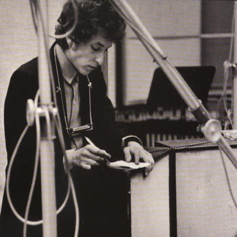 Bob Dylan, writing in the studio…