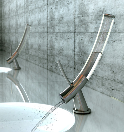 amafosho:  peegfeesh:  1ℓimit faucet looks more like an elegant test tube inverted on top of a tap. The glass tube holds exactly one liter of water, sufficient for a quick handwash. The theory being that we waste almost six liters of water and use only