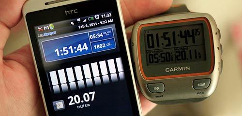 Garmin Forerunner 310XT vs. RunKeeper