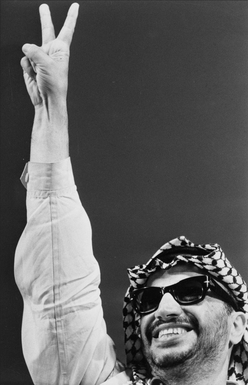 scanzen:  Yasser Arafat, leader of the PLO, in Algiers, Algeria, 1974. Photo: Harald