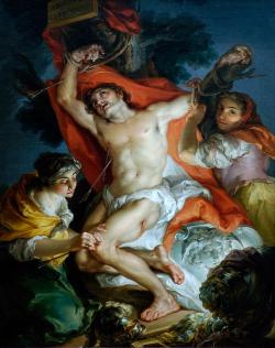 sintsebastiaan:  Vicente López y Portaña (1772-1850) : “Saint Sebastian Tended by Saint Irene” (1795-1800) J. Paul Getty Museum (Los Angeles, CA, USA) Oil on canvas 30 7/8x25 3/8 in 