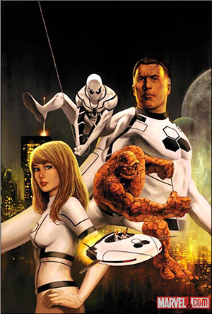 Hold the phone—Spider-Man has joined the Fantastic Four? And now he’s wearing a white costume? We don’t know much about comic books, but even so, we feel like this ain’t right.
