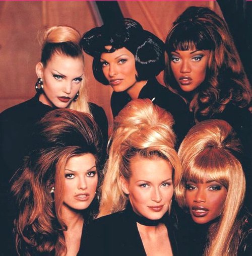 howtobeafuckinglady:  Nadja Auermann, Linda Evangelista,Tyra Banks,Shana Zadrick,Estelle Lefébure, a