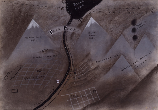 flavorpill:   David Lynch’s map of Twin Peaks. Click through for more images from