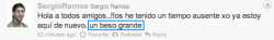 For us who&rsquo;s literally waiting for the &ldquo;un beso grande&rdquo; from Sergio. Right here baby, right here.