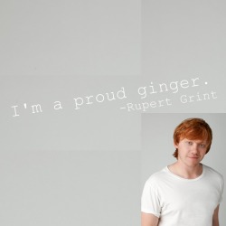 rupertweasley:  I’m a proud ginger. -Rupert Grint  :&rsquo;D  As he should be &lt;3