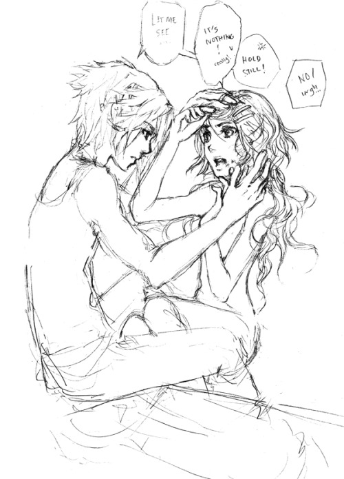 Hiioryuu &amp; Hirari; 2010 doodleEh, just another random scene of these two. Hiio inspecting a myst