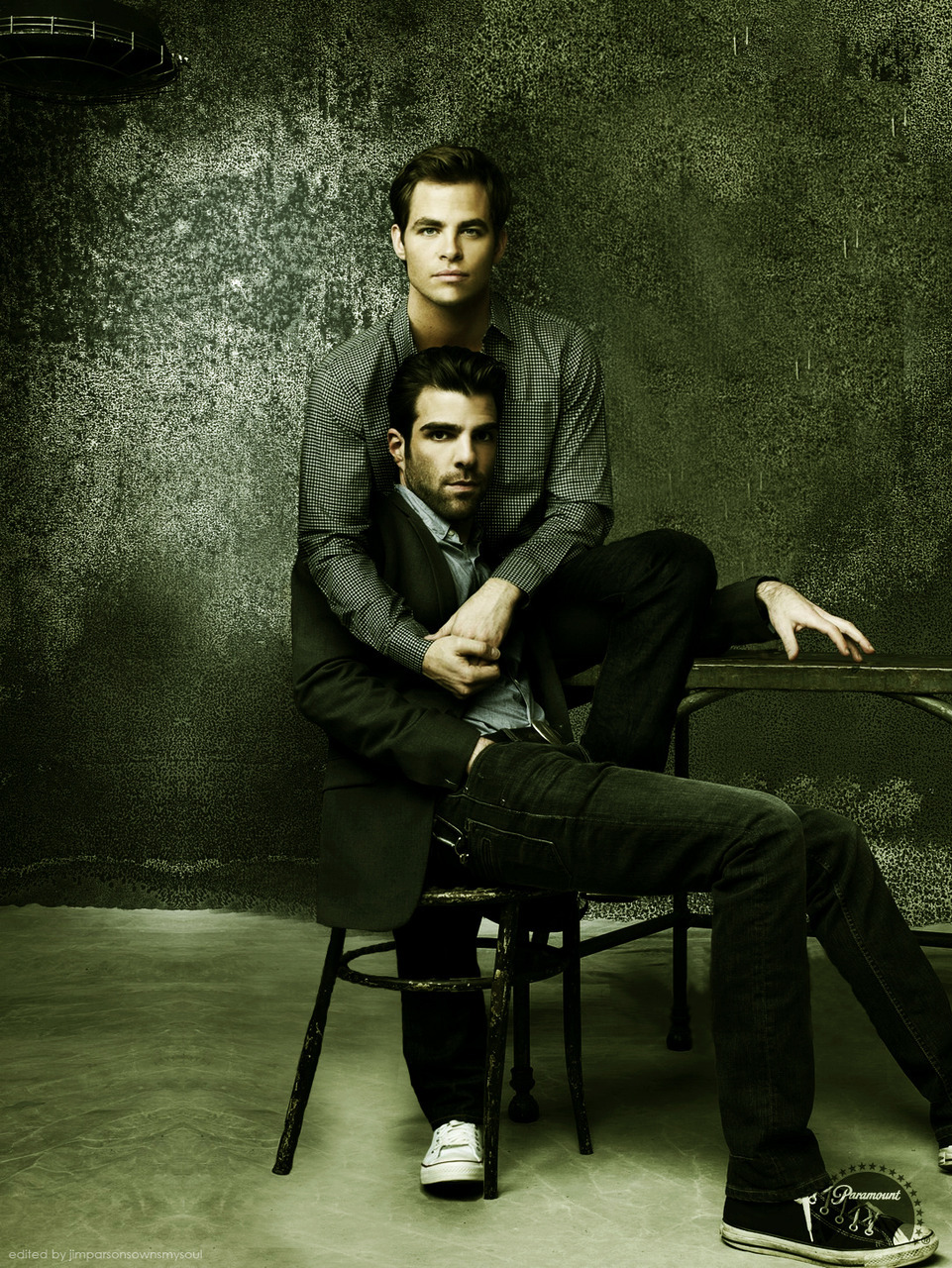Chris Pine and Zachary Quinto  Is there something we should know about, boys?  Hmmm?