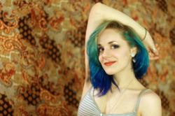 hairypitsclub:  in about a month i’ll be dying my pit hair to match the rest of my head. hurrah for blue hair everywhere!  One of the most gorgeous ladies I&rsquo;ve ever laid eyes on!