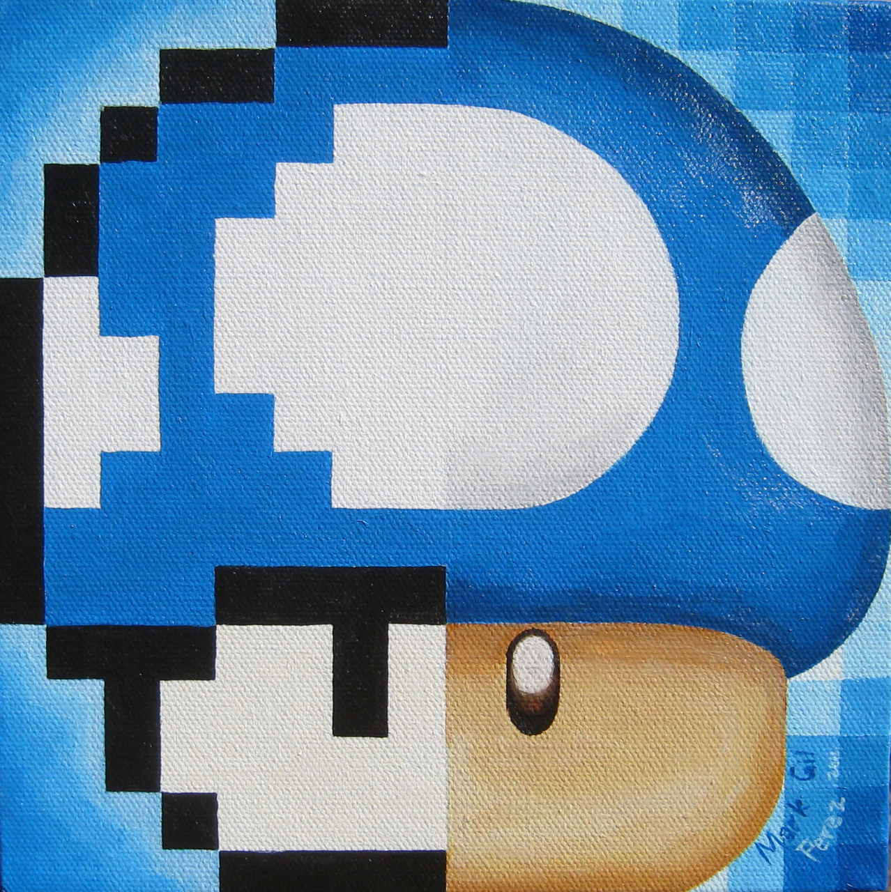 pacalin:    Tiny Blue Mushroom - by Mark Gil Perez deviantART || Twitter via: it8bit