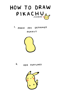 pikarar:  How to draw pikachu, aka peanutchu. 