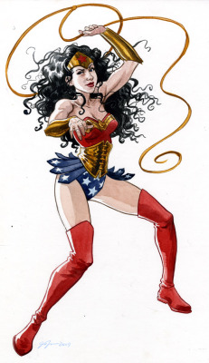 albinwonderland:  dropkickbatarang:  Here’s another fun Jill Thompson Wondy redesign.  Love that wild hair! 