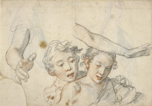 renaissanceminded-blog:Federico Zuccaro | Head and Shoulders of Two Boys and Separate Studies of a R