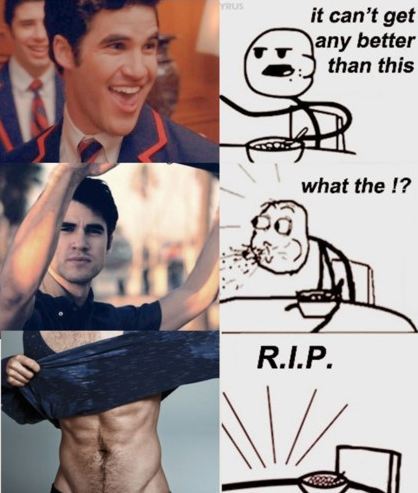darrencrissisabamf:  basketkace:  daltonsexacademy:  ohchrissitskillingme:  notenoughpuff:  randomsplashes:  snapeandshampoo:  doctor-weasley:  oh Darren…  I JUST HAD TO  OH CEREAL BOY.  Sounds about right.  Reblogging again.   Instant reblog.  LOL