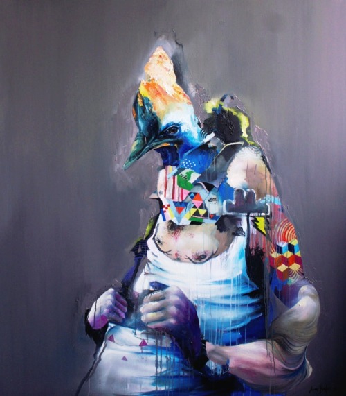 Joram Roukes Wifebeater, 2010Oil on canvas160 x 180 cm