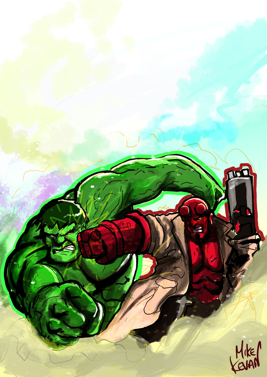 Hellboy Source — curiousintent: The Hulk vs Hellboy for...