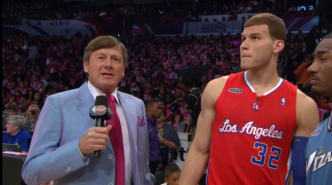 2/18/2011 - Rookie-Sophomore game
Craig Sager w/Blake Griffin & John Wall pre-game