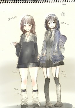 miwon: Ko-wa’s Inn / ftmm.jpn.org - 制服＆ふとももwithガーターベルトのイラスト Girlies