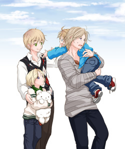 geishasakura:  I really like the FRUK family.  Arthur and Francis as the proud parents of Matt and Al.  =3  *A* MY FAVORITE FAMILY