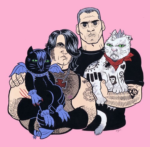 wuvableoaf:  “Henry & Glenn, Cat Fanciers” by Ed Luce, from the Henry & Glenn Gang Bang Show.  Ed Luce has a tumblr! FOLLOW NOW!