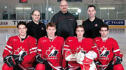 oh yahh. QMJHL boyss from Team Canada L-R Simon Despres, Sean Couturier, Olivier Roy, and Louis LeBlanc