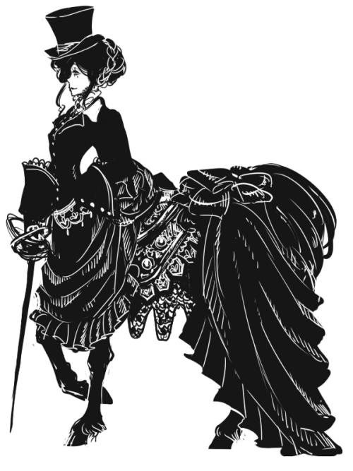 hugealienpie:nudiemuse:allwedrinkistea:rdduane:Victorian centauress.I kind of love this.I’m go