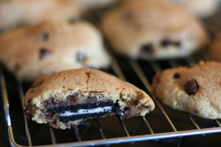  ffoodd:  Oreo-Stuffed Chocolate Chip Cookies