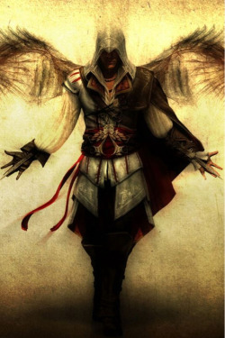 valkyr-:  okamimars:  Ezio, the Angel of Death. And Parkour.  ^ mein gott lol  hnnng
