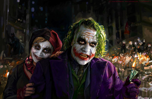 Joker and Harley Quinnby *iricolor