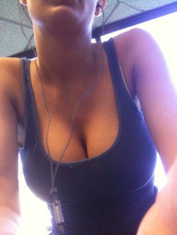 naughtyamateurs:  In a tanktop showing off some killer cleavage and big round tits Click with Someone Fun Today, Flirt Your Horny Time Away on BeNaughty. 