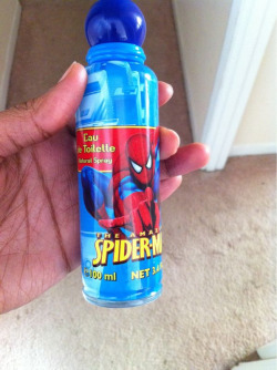 Spider-man body spray?! WTF? My roomy is