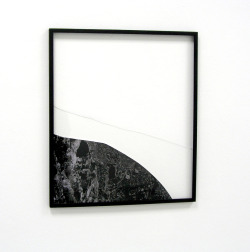 defacedbook:  Adam Thompson Avalanche, 2005 Frame, broken glass and segmented photograph 