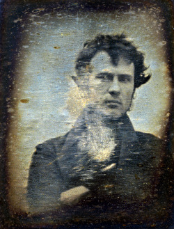 meandthemajor:  1839 self-portrait of Robert Cornelius, one of the first photographs of a human to be produced  